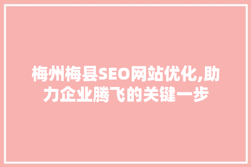 梅州梅县SEO网站优化,助力企业腾飞的关键一步