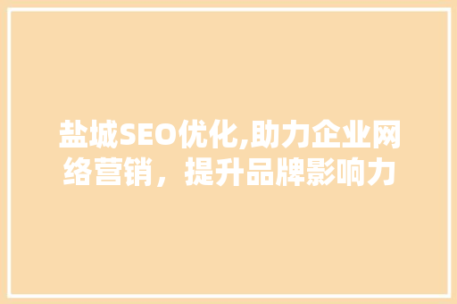 盐城SEO优化,助力企业网络营销，提升品牌影响力