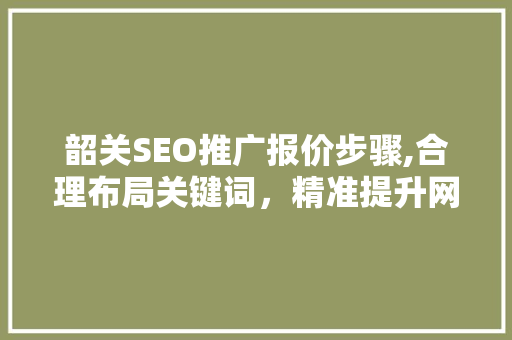 韶关SEO推广报价步骤,合理布局关键词，精准提升网站排名