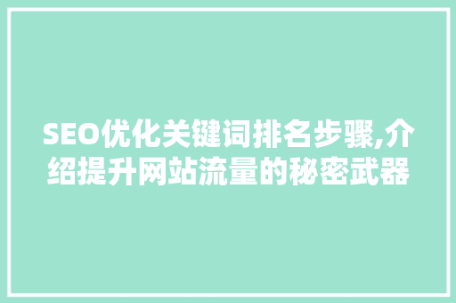 SEO优化关键词排名步骤,介绍提升网站流量的秘密武器