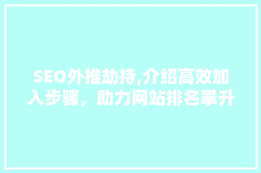 SEO外推劫持,介绍高效加入步骤，助力网站排名攀升