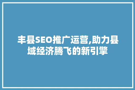 丰县SEO推广运营,助力县域经济腾飞的新引擎