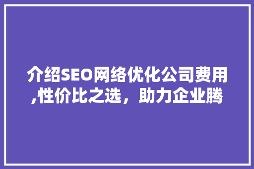 介绍SEO网络优化公司费用,性价比之选，助力企业腾飞  第1张