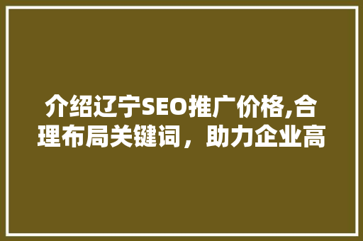 介绍辽宁SEO推广价格,合理布局关键词，助力企业高效提升网站排名