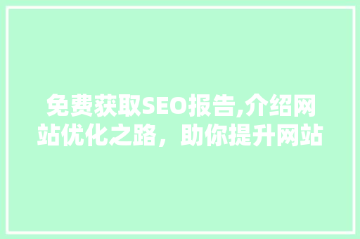 免费获取SEO报告,介绍网站优化之路，助你提升网站排名  第1张
