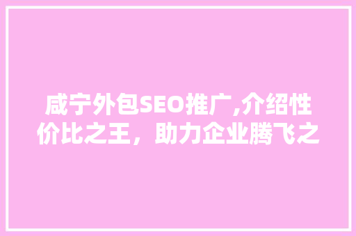 咸宁外包SEO推广,介绍性价比之王，助力企业腾飞之路