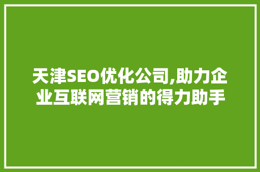 天津SEO优化公司,助力企业互联网营销的得力助手  第1张