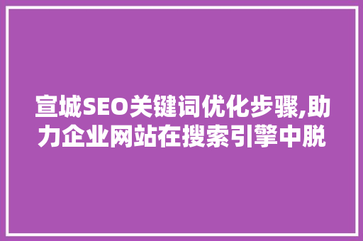 宣城SEO关键词优化步骤,助力企业网站在搜索引擎中脱颖而出