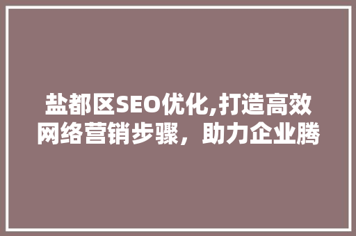盐都区SEO优化,打造高效网络营销步骤，助力企业腾飞