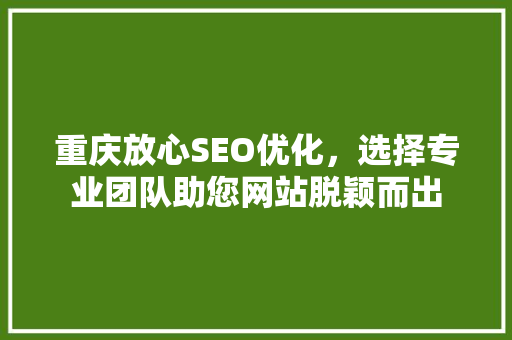 重庆放心SEO优化，选择专业团队助您网站脱颖而出