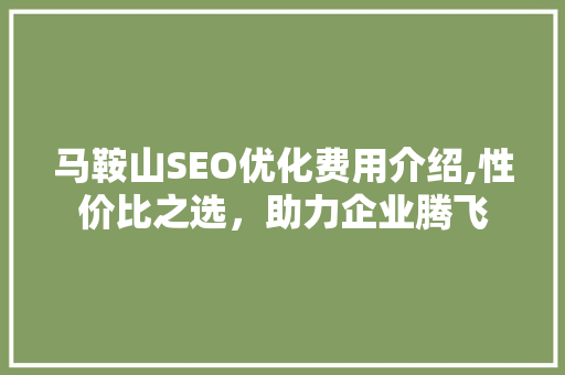 马鞍山SEO优化费用介绍,性价比之选，助力企业腾飞