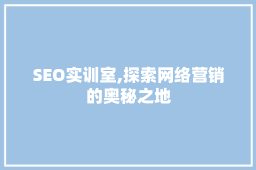 SEO实训室,探索网络营销的奥秘之地