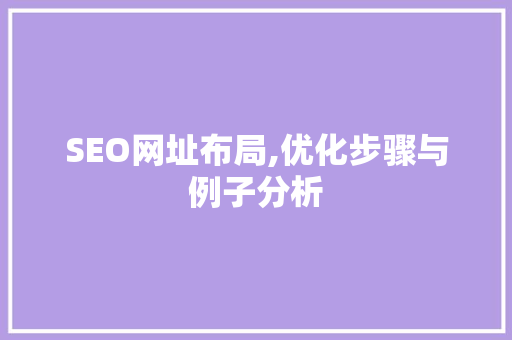SEO网址布局,优化步骤与例子分析