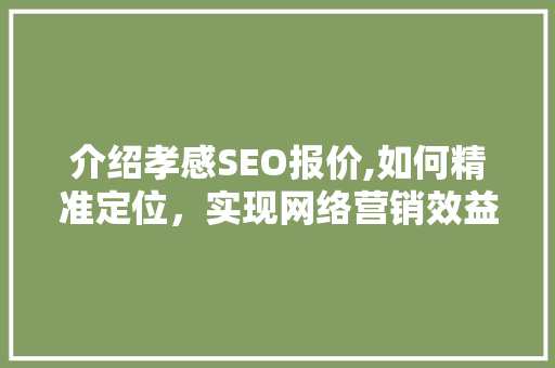 介绍孝感SEO报价,如何精准定位，实现网络营销效益最大化