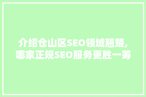 介绍仓山区SEO领域翘楚,哪家正规SEO服务更胜一筹