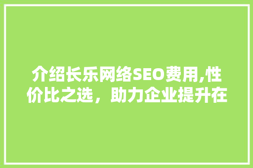 介绍长乐网络SEO费用,性价比之选，助力企业提升在线竞争力