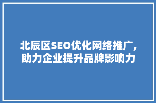 北辰区SEO优化网络推广,助力企业提升品牌影响力