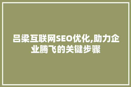 吕梁互联网SEO优化,助力企业腾飞的关键步骤