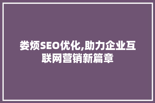 娄烦SEO优化,助力企业互联网营销新篇章