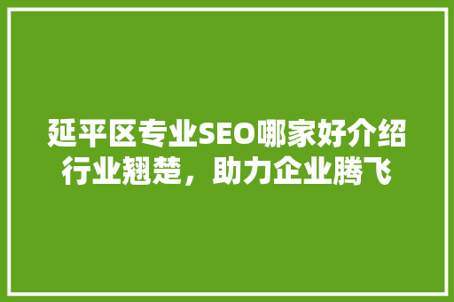 延平区专业SEO哪家好介绍行业翘楚，助力企业腾飞