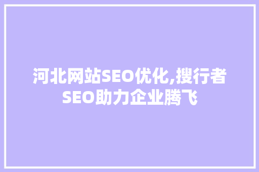 河北网站SEO优化,搜行者SEO助力企业腾飞