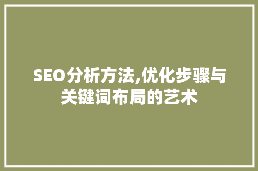 SEO分析方法,优化步骤与关键词布局的艺术