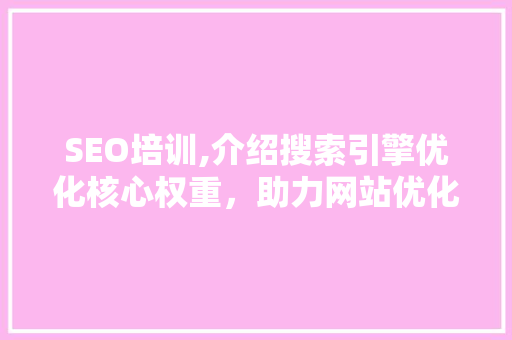 SEO培训,介绍搜索引擎优化核心权重，助力网站优化之路