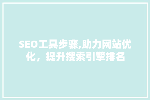 SEO工具步骤,助力网站优化，提升搜索引擎排名