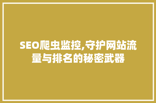 SEO爬虫监控,守护网站流量与排名的秘密武器