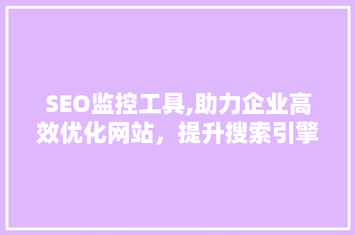 SEO监控工具,助力企业高效优化网站，提升搜索引擎排名  第1张