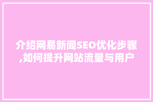 介绍网易新闻SEO优化步骤,如何提升网站流量与用户粘性