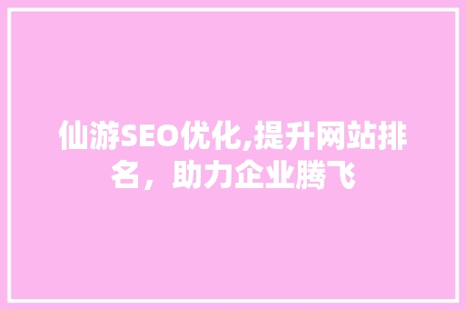仙游SEO优化,提升网站排名，助力企业腾飞