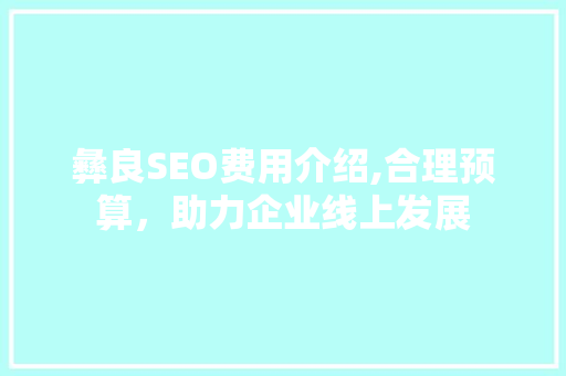 彝良SEO费用介绍,合理预算，助力企业线上发展