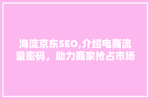 海淀京东SEO,介绍电商流量密码，助力商家抢占市场先机