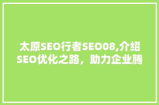 太原SEO行者SEO08,介绍SEO优化之路，助力企业腾飞