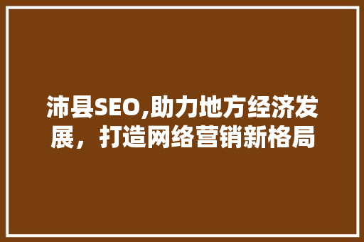 沛县SEO,助力地方经济发展，打造网络营销新格局
