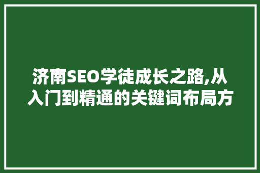 济南SEO学徒成长之路,从入门到精通的关键词布局方法