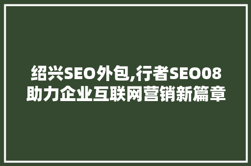 绍兴SEO外包,行者SEO08助力企业互联网营销新篇章