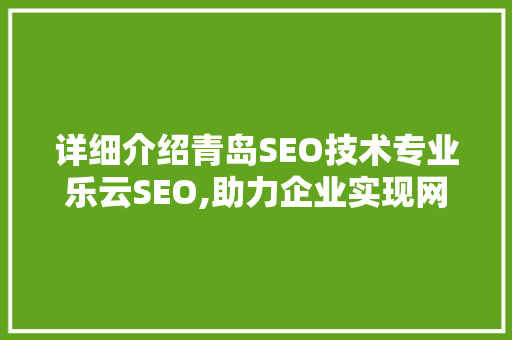详细介绍青岛SEO技术专业乐云SEO,助力企业实现网络营销新突破