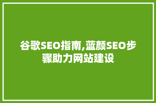 谷歌SEO指南,蓝颜SEO步骤助力网站建设