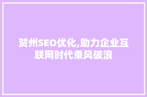 贺州SEO优化,助力企业互联网时代乘风破浪