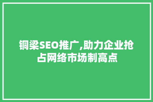 铜梁SEO推广,助力企业抢占网络市场制高点