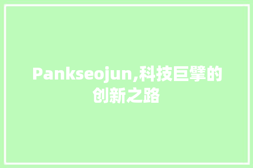 Pankseojun,科技巨擘的创新之路