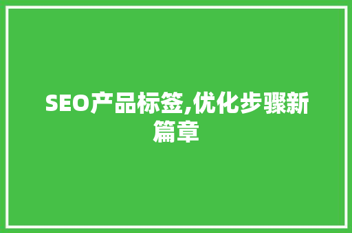 SEO产品标签,优化步骤新篇章