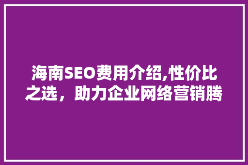 海南SEO费用介绍,性价比之选，助力企业网络营销腾飞