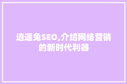 逍遥兔SEO,介绍网络营销的新时代利器