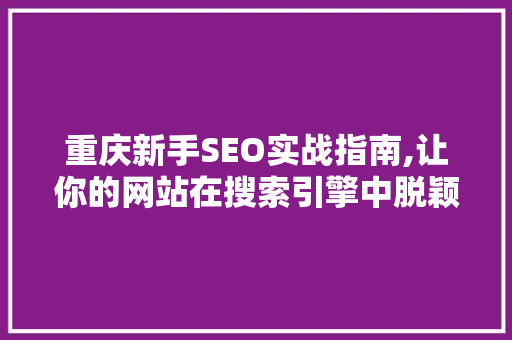 重庆新手SEO实战指南,让你的网站在搜索引擎中脱颖而出