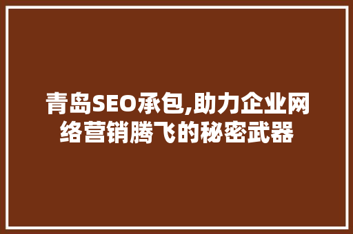 青岛SEO承包,助力企业网络营销腾飞的秘密武器
