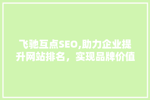 飞驰互点SEO,助力企业提升网站排名，实现品牌价值最大化