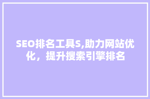 SEO排名工具S,助力网站优化，提升搜索引擎排名